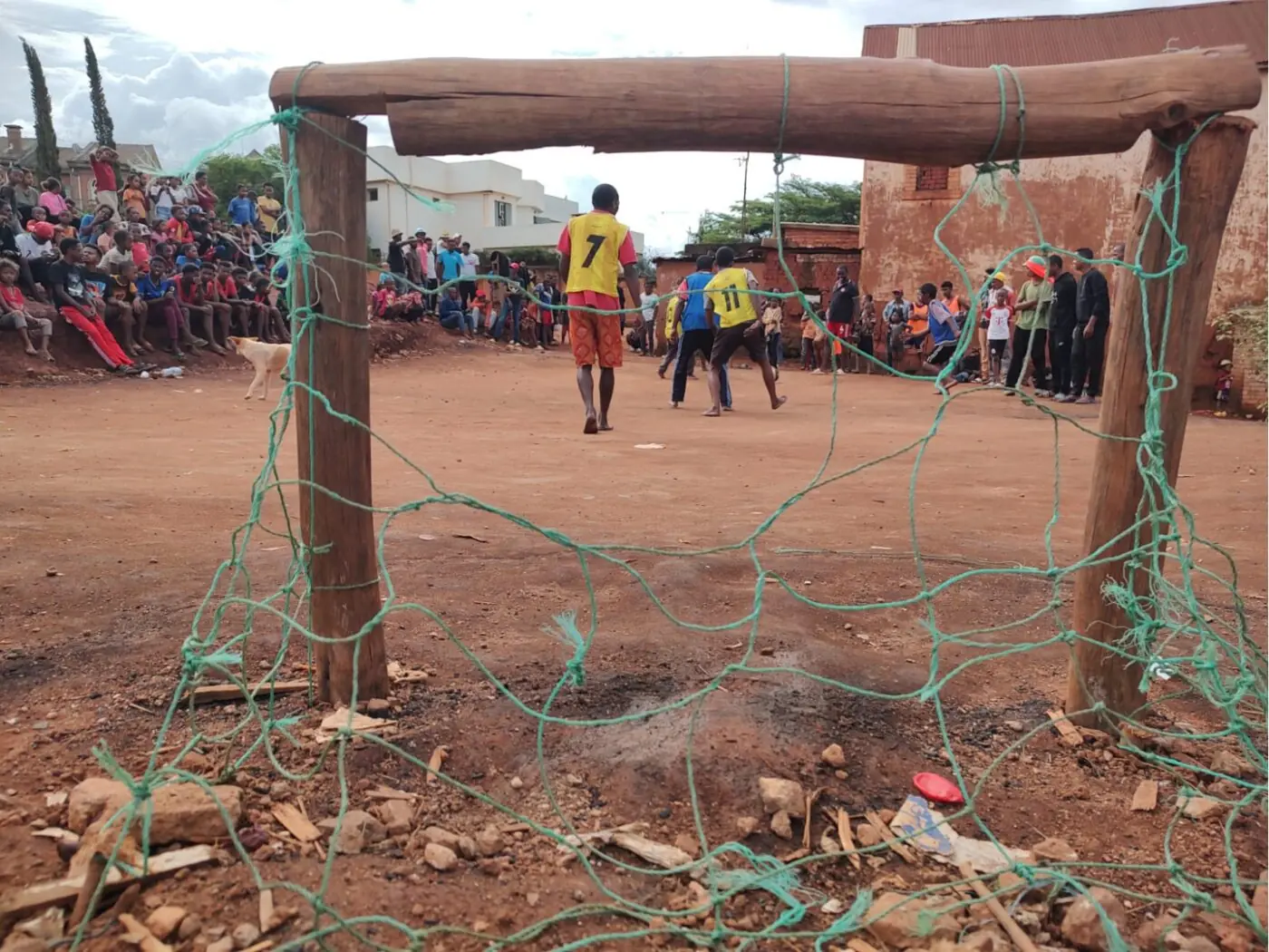 Friendly games bring children and families together.